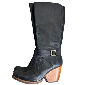 Korks by kork ease tall leather heeled boots with side zip